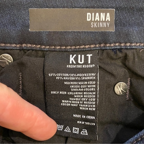 Kut From The Kloth 2 NWT Diana Skinny Jeans Mid Rise Dark Wash New With Tags - Picture 12 of 14